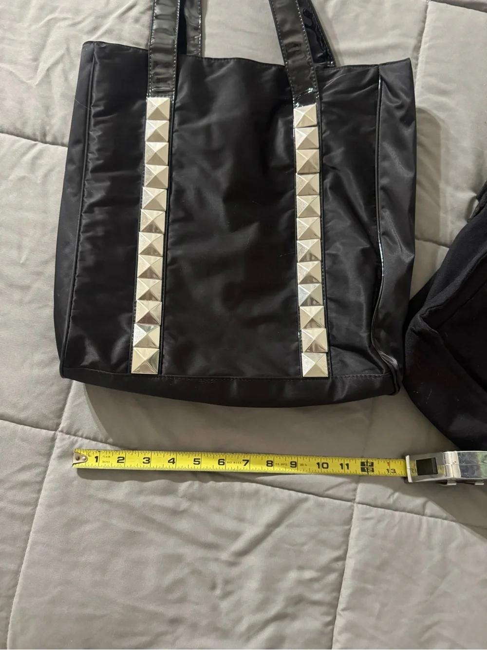 Black Nylon Shoulder Tote and Crossbody Bag Set - Unbranded